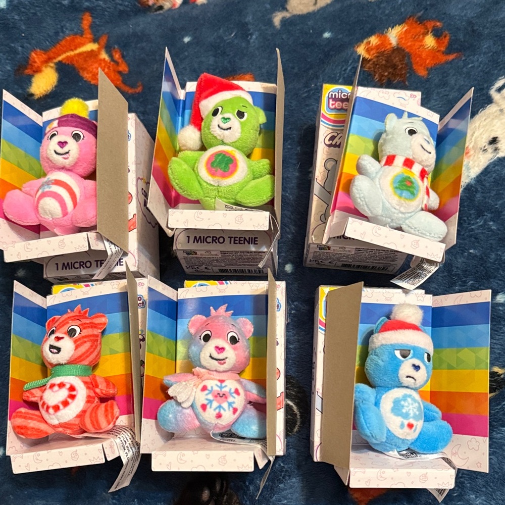 Care Bears Micro Plush Toy Collection - Pink, Green, Blue